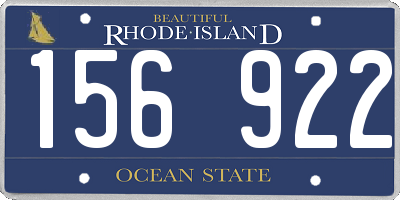 RI license plate 156922