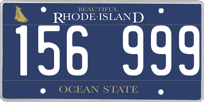 RI license plate 156999