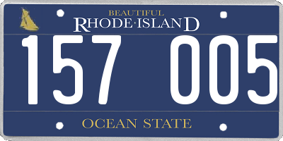 RI license plate 157005