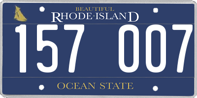 RI license plate 157007