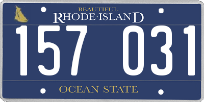 RI license plate 157031