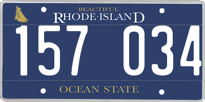 RI license plate 157034