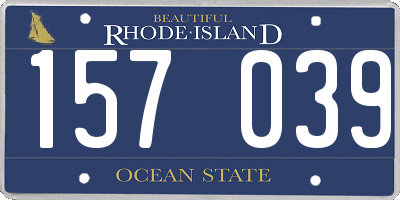 RI license plate 157039