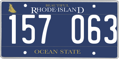 RI license plate 157063