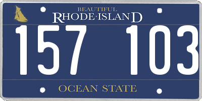 RI license plate 157103