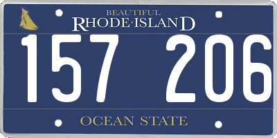 RI license plate 157206
