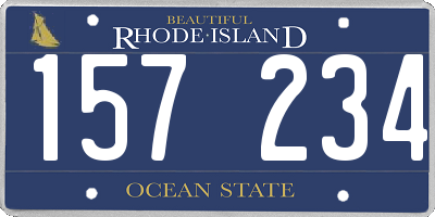 RI license plate 157234