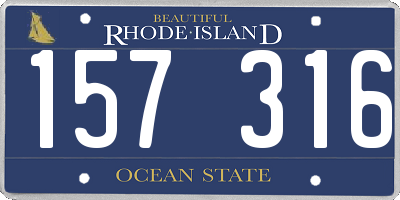RI license plate 157316