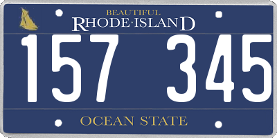 RI license plate 157345