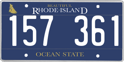 RI license plate 157361