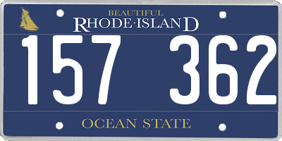 RI license plate 157362