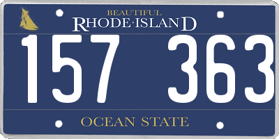 RI license plate 157363