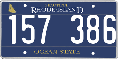RI license plate 157386