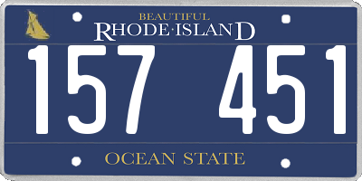 RI license plate 157451
