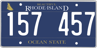 RI license plate 157457