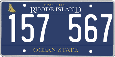 RI license plate 157567