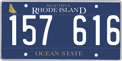 RI license plate 157616