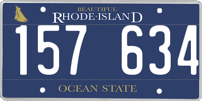 RI license plate 157634