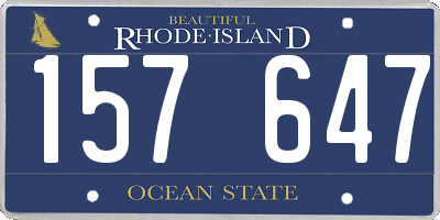 RI license plate 157647