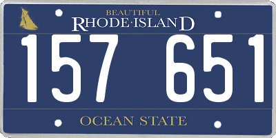 RI license plate 157651