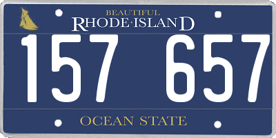 RI license plate 157657
