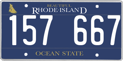 RI license plate 157667