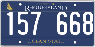 RI license plate 157668