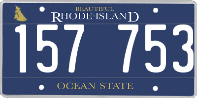 RI license plate 157753
