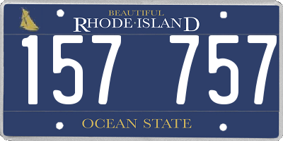 RI license plate 157757