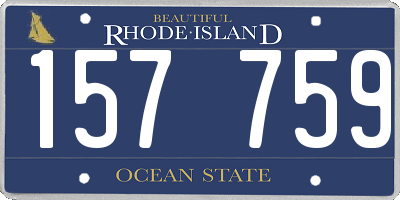 RI license plate 157759
