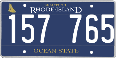 RI license plate 157765