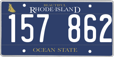 RI license plate 157862