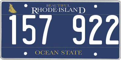 RI license plate 157922
