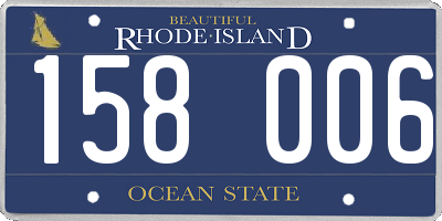 RI license plate 158006