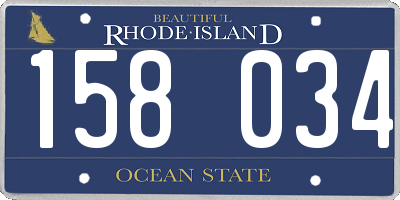 RI license plate 158034