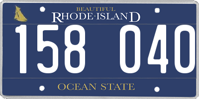 RI license plate 158040
