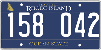 RI license plate 158042