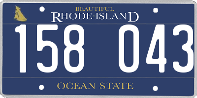 RI license plate 158043