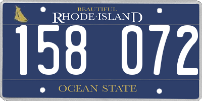 RI license plate 158072