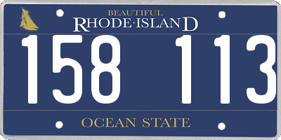 RI license plate 158113