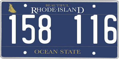 RI license plate 158116