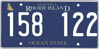 RI license plate 158122