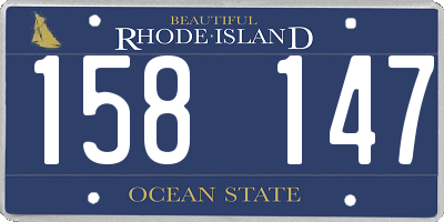 RI license plate 158147