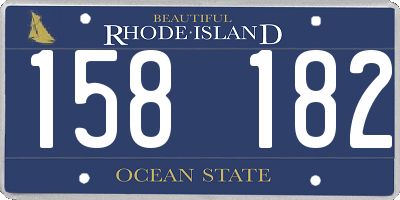 RI license plate 158182