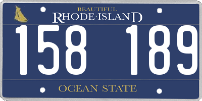 RI license plate 158189