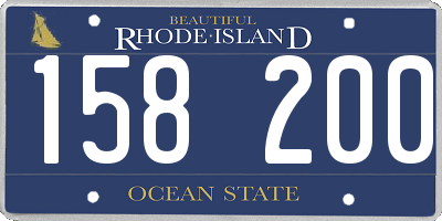RI license plate 158200