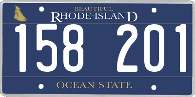 RI license plate 158201