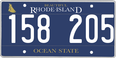 RI license plate 158205