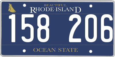 RI license plate 158206