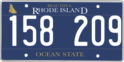 RI license plate 158209
